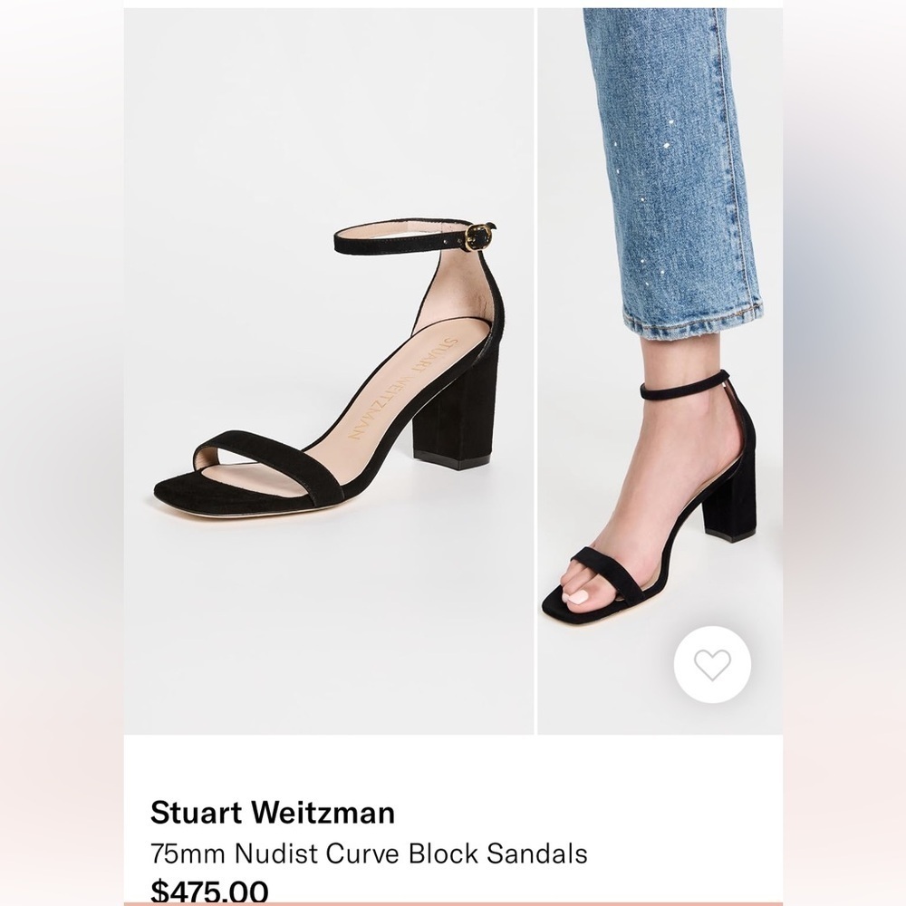 Stuart Weitzman Black Heels Ankle-Strap Sandals - Picture 9 of 12